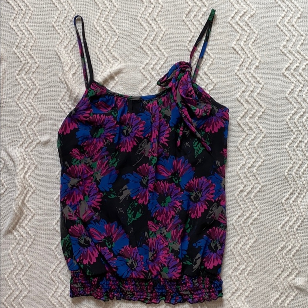 Spaghetti string colorful blouse. Small